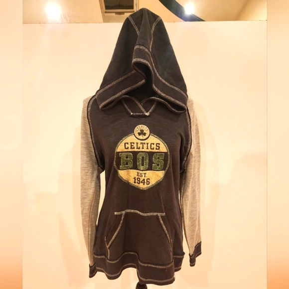 Majestic Tops - NWOT Majestic Boston Celtics Green/GrayWomen's Hooded Pullover Sweatshirt